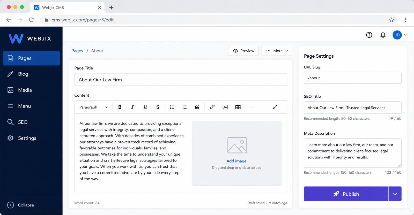 Information webapp CMS